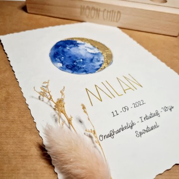 Geboorte geschenk baby maan poster maanfase kraamcadeau 001