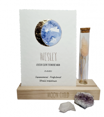 Geboorte geschenk baby maan poster maanfase kraamcadeau 0017