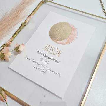 Geboorte geschenk baby maan poster maanfase kraamcadeau 012